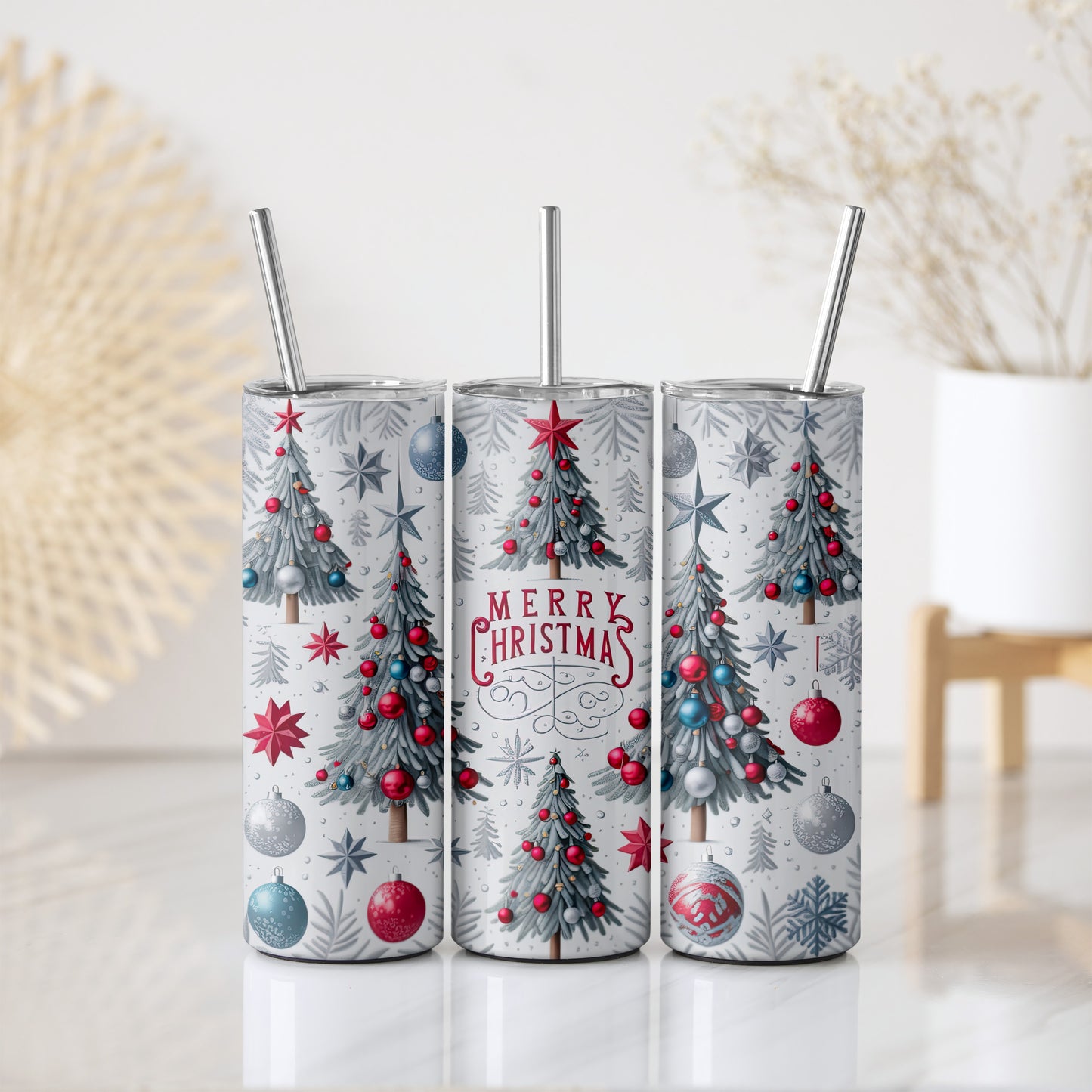 Christmas Celebration Insulated Tumbler, Holiday Stainless Steel Travel Tumbler