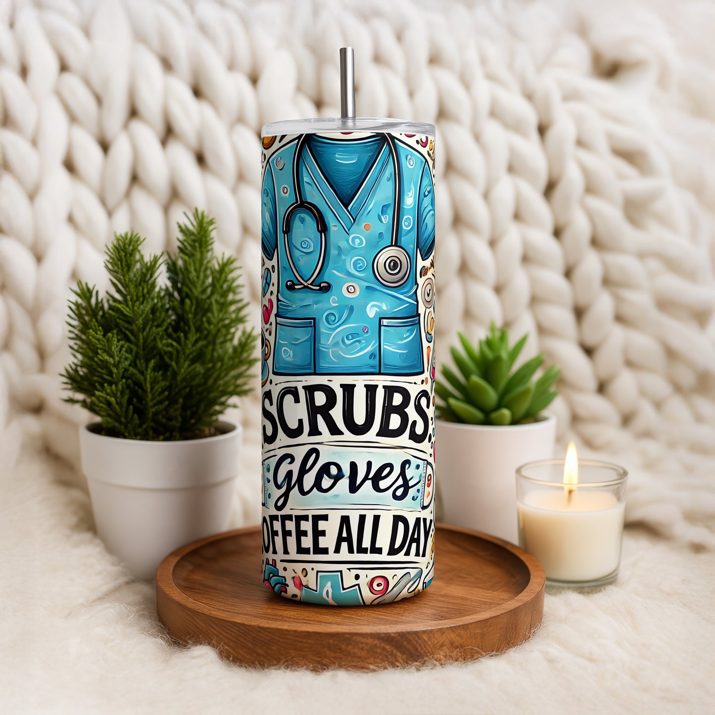 Doctor's Life - Scrubs, Coffee, Gloves Tumbler With Straw