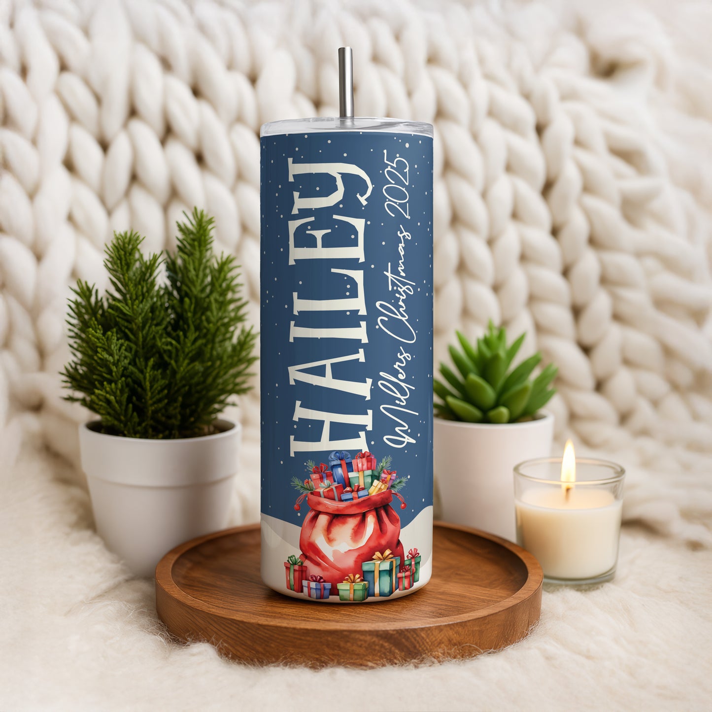 Personalized Christmas Tumbler Set: Festive Family Gifts, Stocking Stuffer