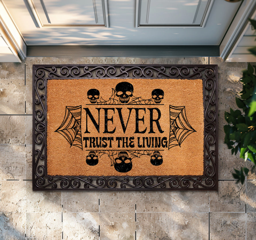 Elevate Your Entryway with Skull & Web Doormat, Perfect New Home Gift!