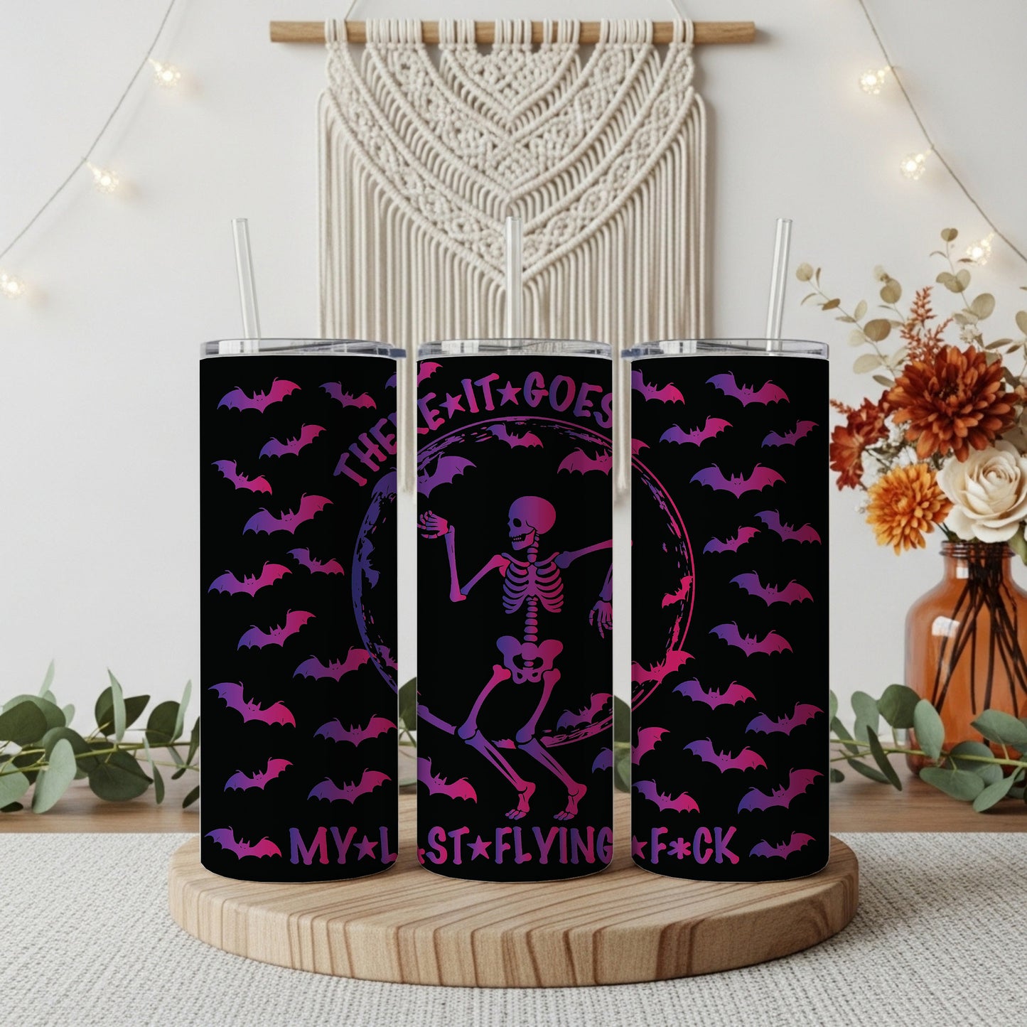 Sarcastic Halloween Cup, Funny Cursing Skeleton Tumbler, Spooky Season Gift