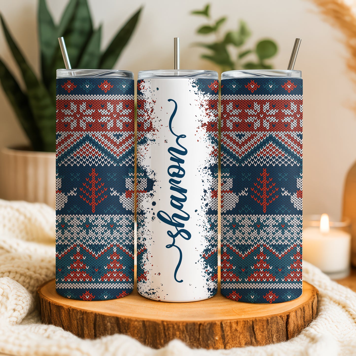 Design your knit pattern tumbler, the perfect holiday stocking stuffer!