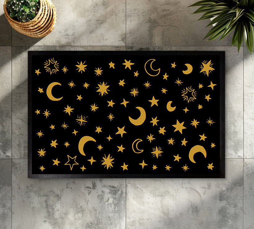 Starry Night Welcome Mat, Astrology Front Porch Decor, Housewarming Gift