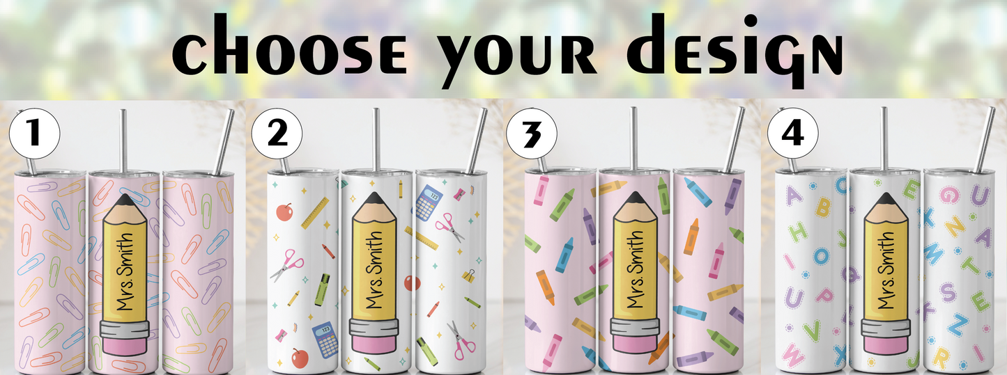 Personalized Steel Tumbler for Teachers, Insulated and Adorable Teacher Gift