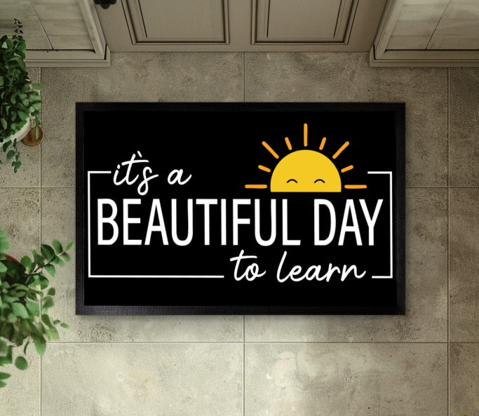 Cheery Classroom Welcome Mat: Happy Sun Design for Back-to-School!