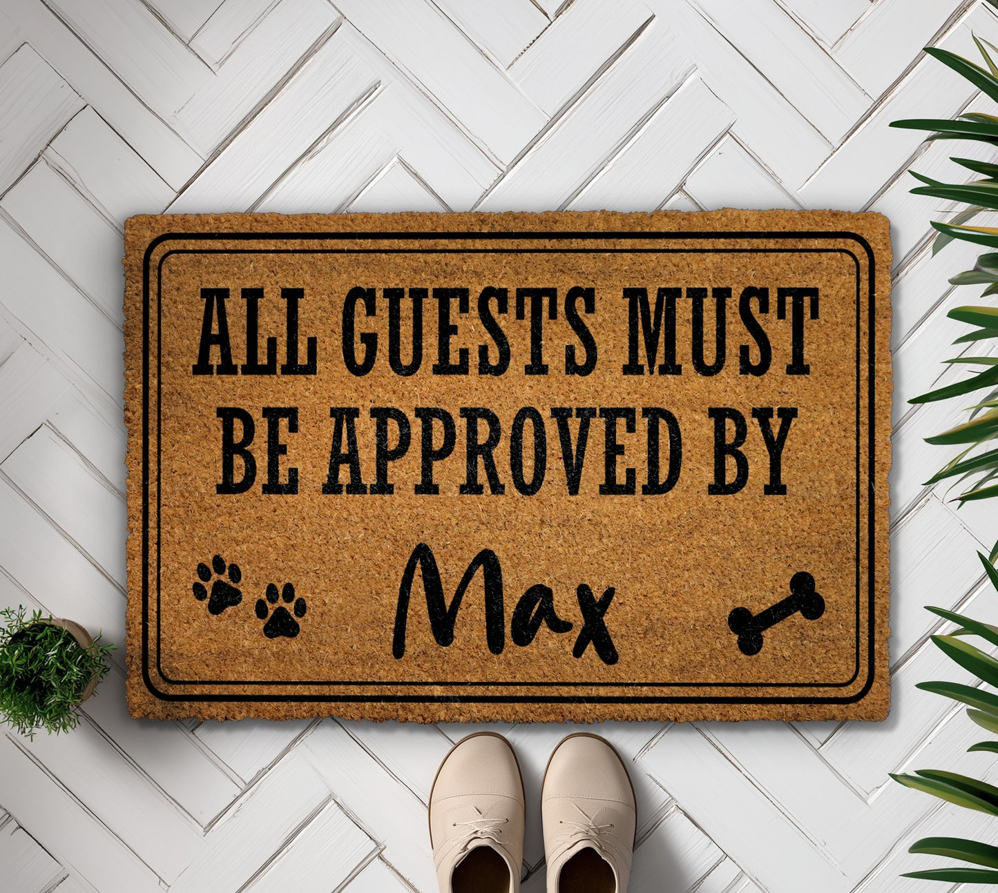 Custom Dog Name Doormat, Funny Dog Lover Housewarming Gift