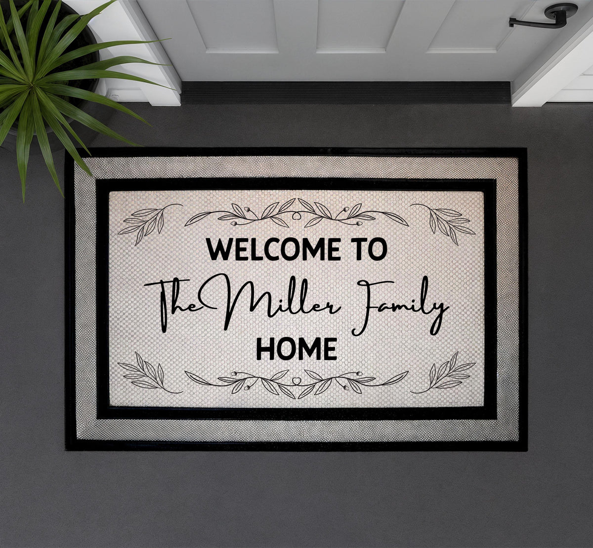 Welcome To Our Home Doormat, Personalized Family Name Welcome Mat, Custom Front Porch Mat, Outdoor Entryway Mat, Housewarming Gift