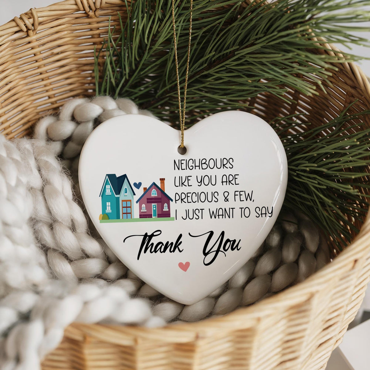Neighbor Appreciation Ceramic Ornament, Thank You Keepsake