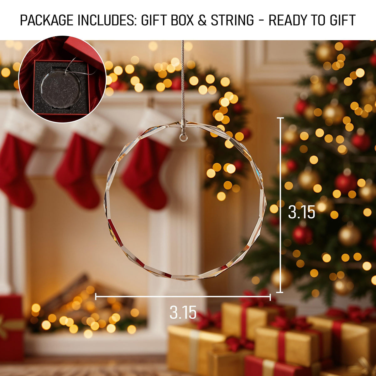 Personalized Crystal Glass Pregnancy Ornament, And Then There Were Three Keepsake
