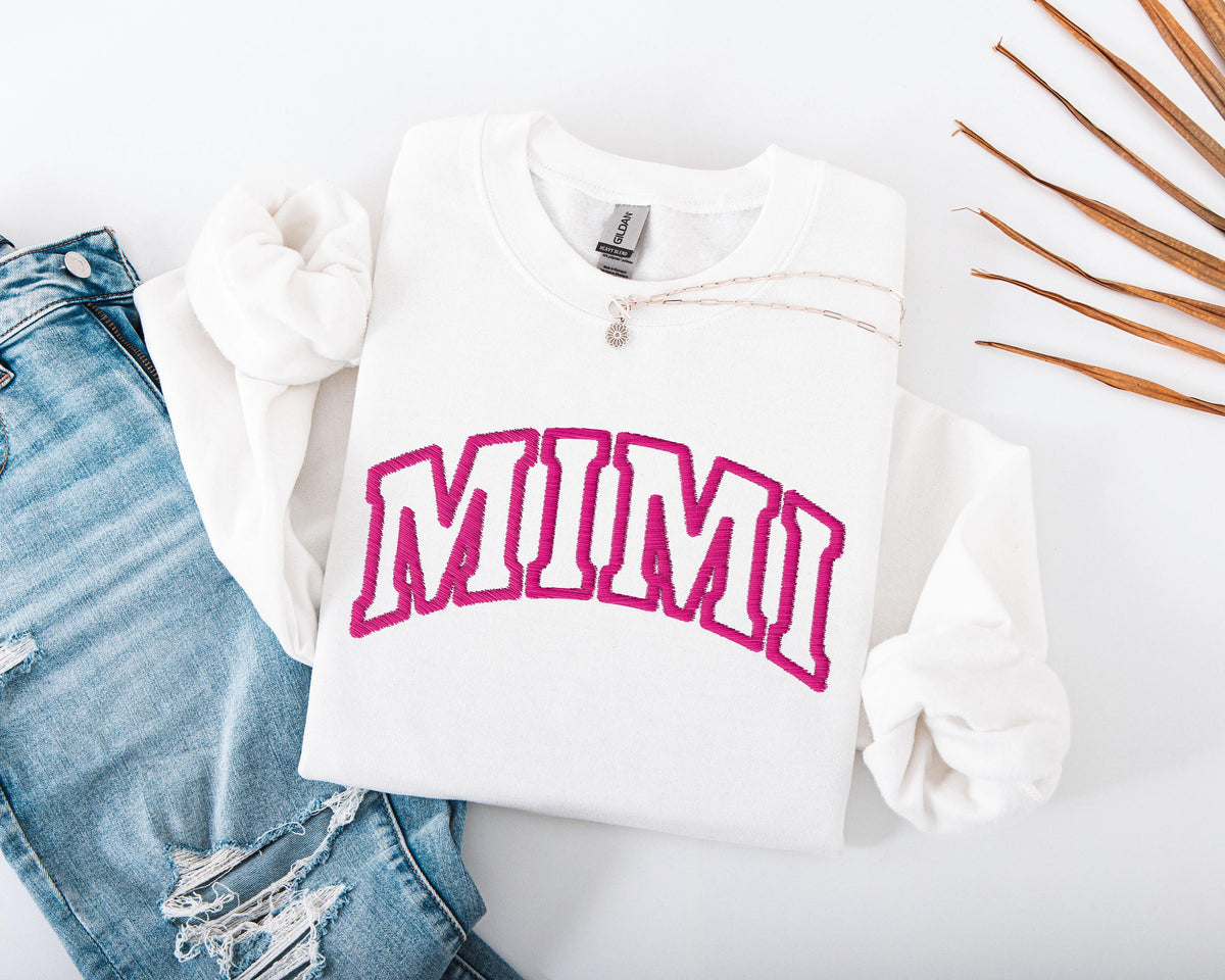 Mimi Embroidered Sweatshirt, Custom Family Embroidery Sweater, New Mimi Hoodie Gift, Personalized Gift for Mimi, Mother's Day Gift