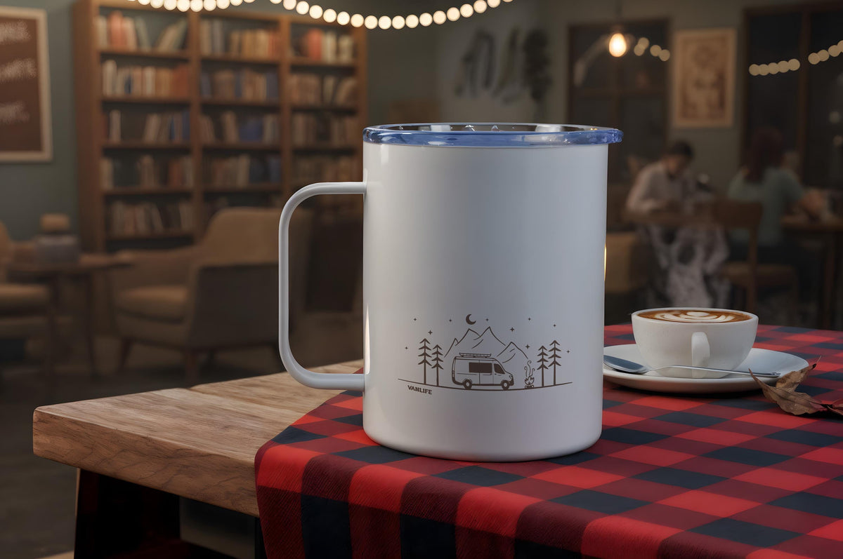 Vanlife Camping Mug, Adventure Travel Mug, Nature Lover Coffee Cup, Van Life Cup