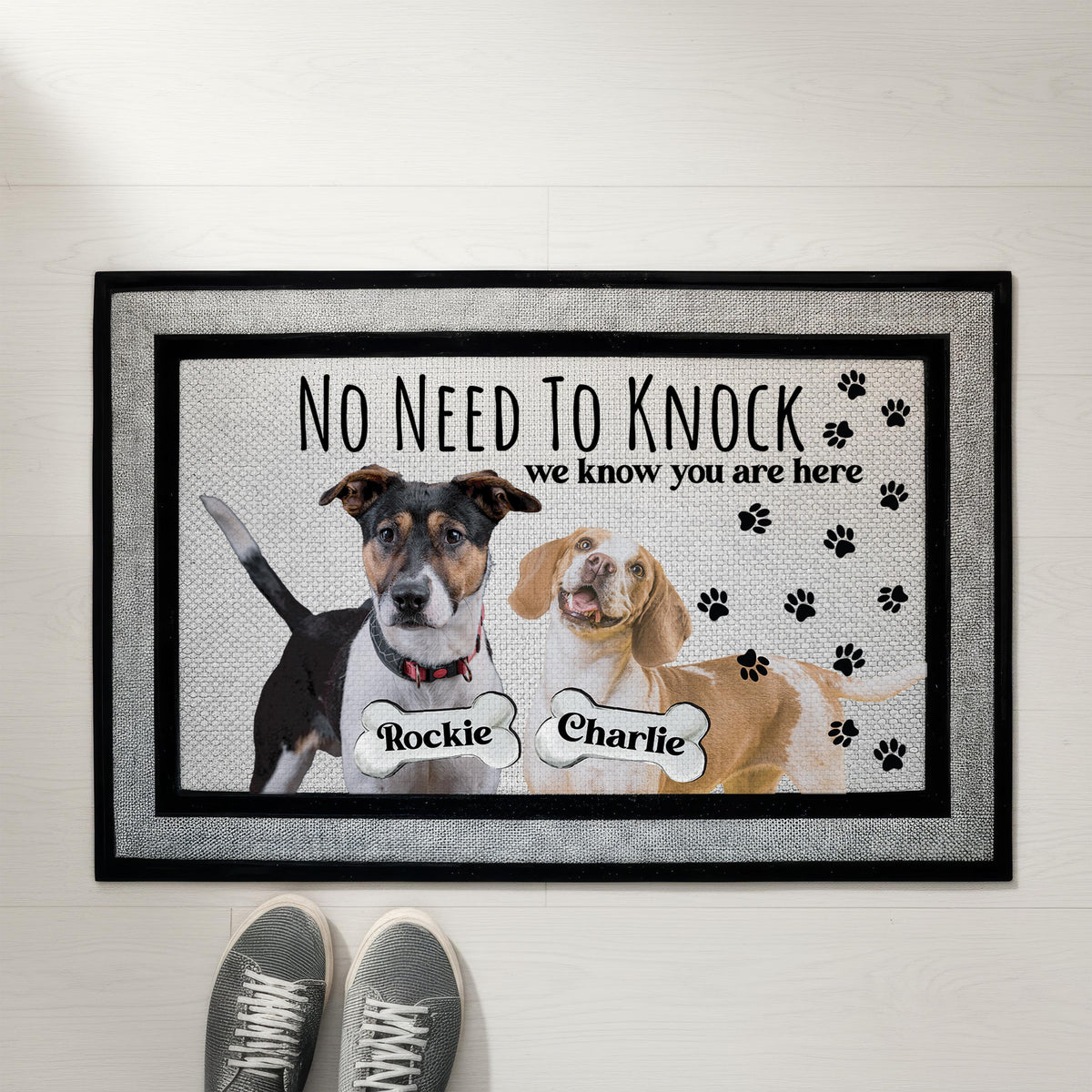 Personalized Dog Photo Doormat, Custom Pet Portrait Welcome Mat, Dogs Lover Housewarming Gift, Pets Mom Front Porch Rug, Home Entrance Decor