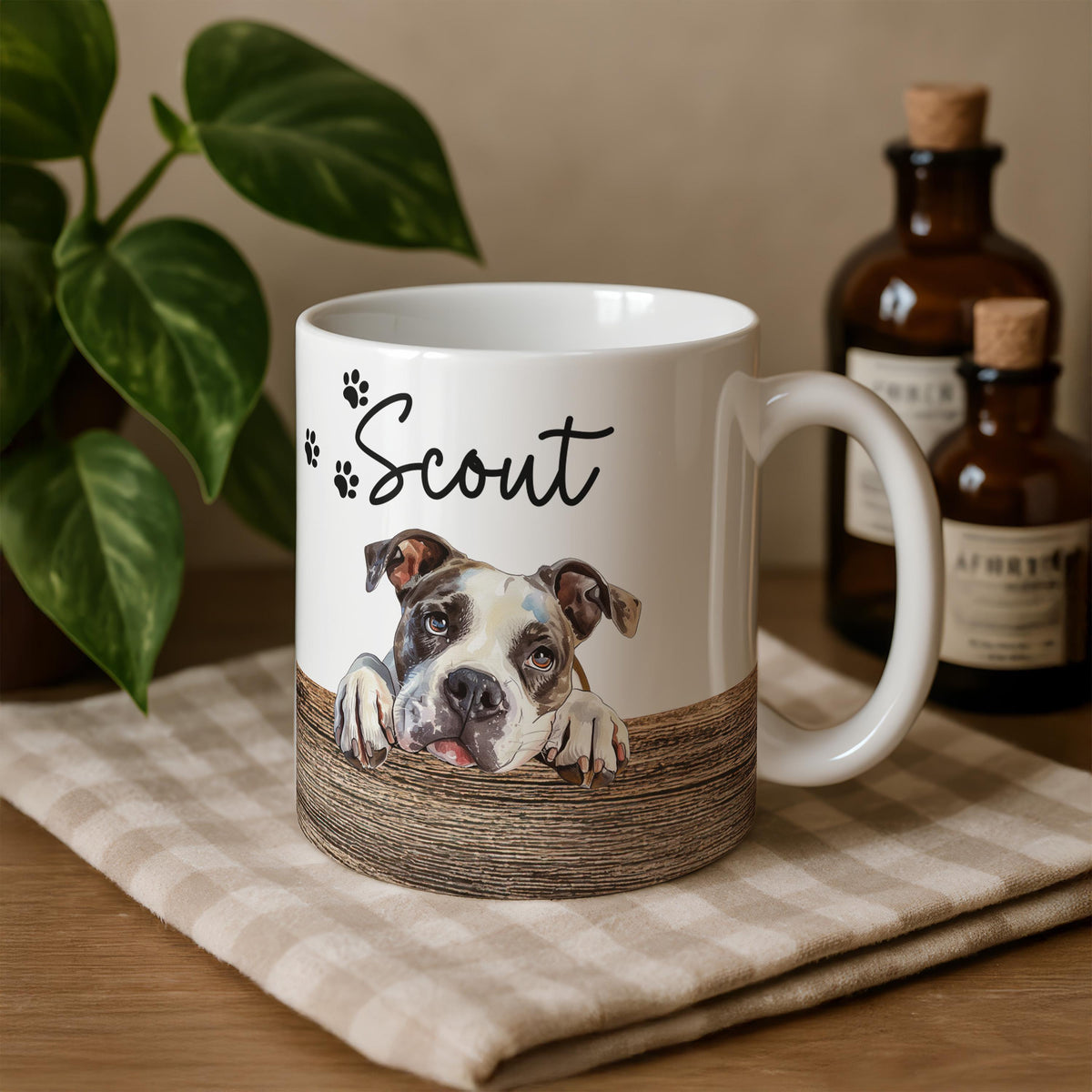 Customizable Dog Portrait & Name Coffee Cup, Personalized Pet Faces Mug, Custom Pets Lover Gift, Dogs Mom Dad Present, New Puppy Owner Gift