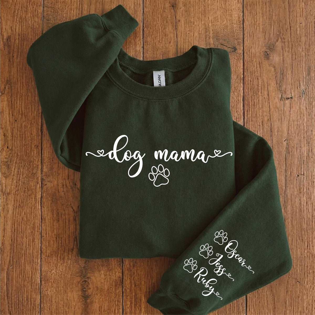 Custom Dog Mama Sweatshirt, Pet Paw & Name Sweater, Personalized Dog Hoodie, Pets Mom Crewneck, Dogs Lover Gift, Memorial Sweater