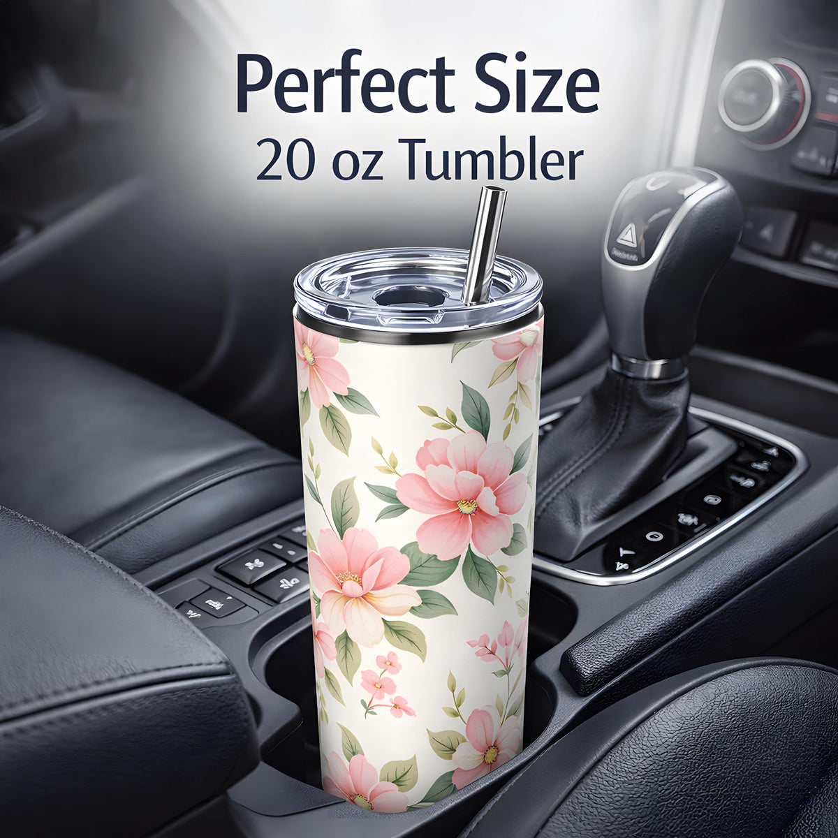 Custom Gingham Tumbler, Personalized Name Travel Mug, Insulated Stainless Steel Cup