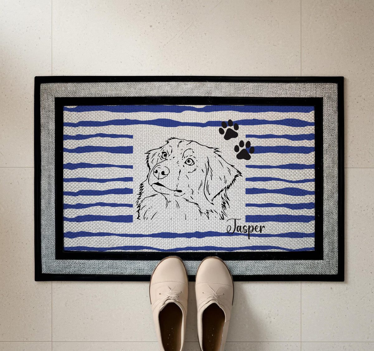 Custom Pet Drawing Portrait Doormat, Dog Photo Welcome Mat, Pets Lover Mom Home Entrance Decor, Cat Owner Front Porch Rug, Housewarming Gift