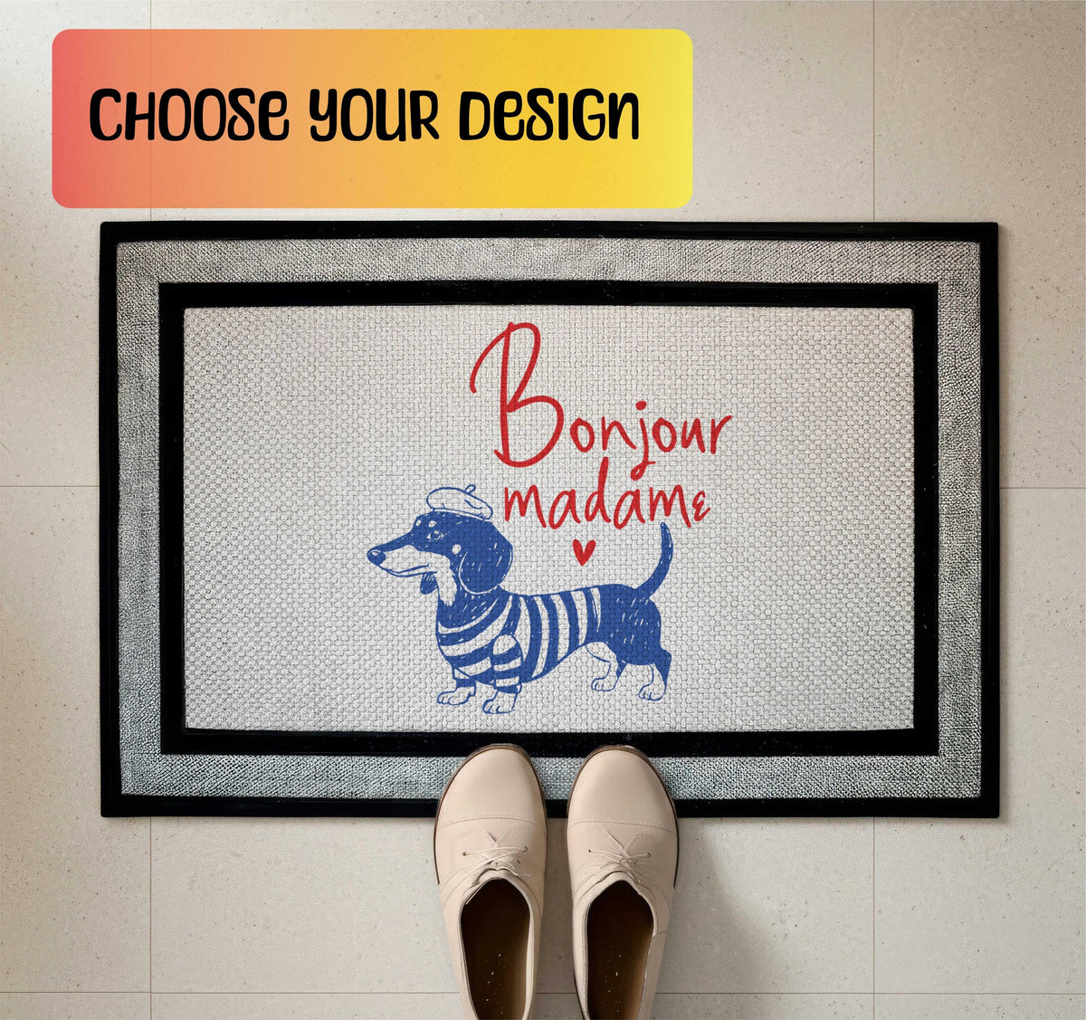 Funny Dachshund Doormat, Wiener Dog Welcome Mat, Dogs Lover Housewarming Gift, Pets Owner Front Porch Rug, Home Entrance Decor