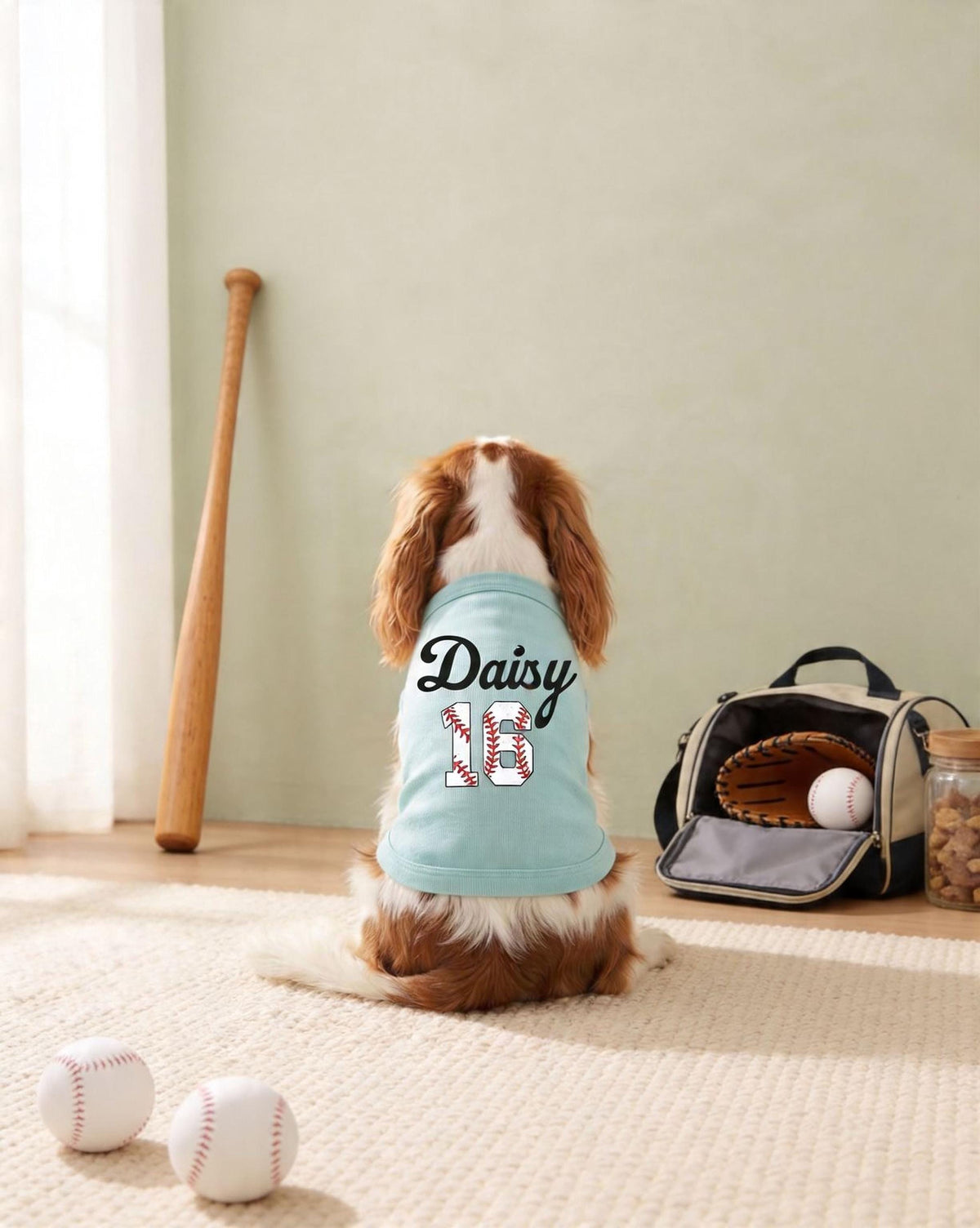 Custom Name and Number Dog Tank Top, Baseball Pet Personalized Shirt, Sporty Puppy Clothes, Birthday Gift for Dog Lovers