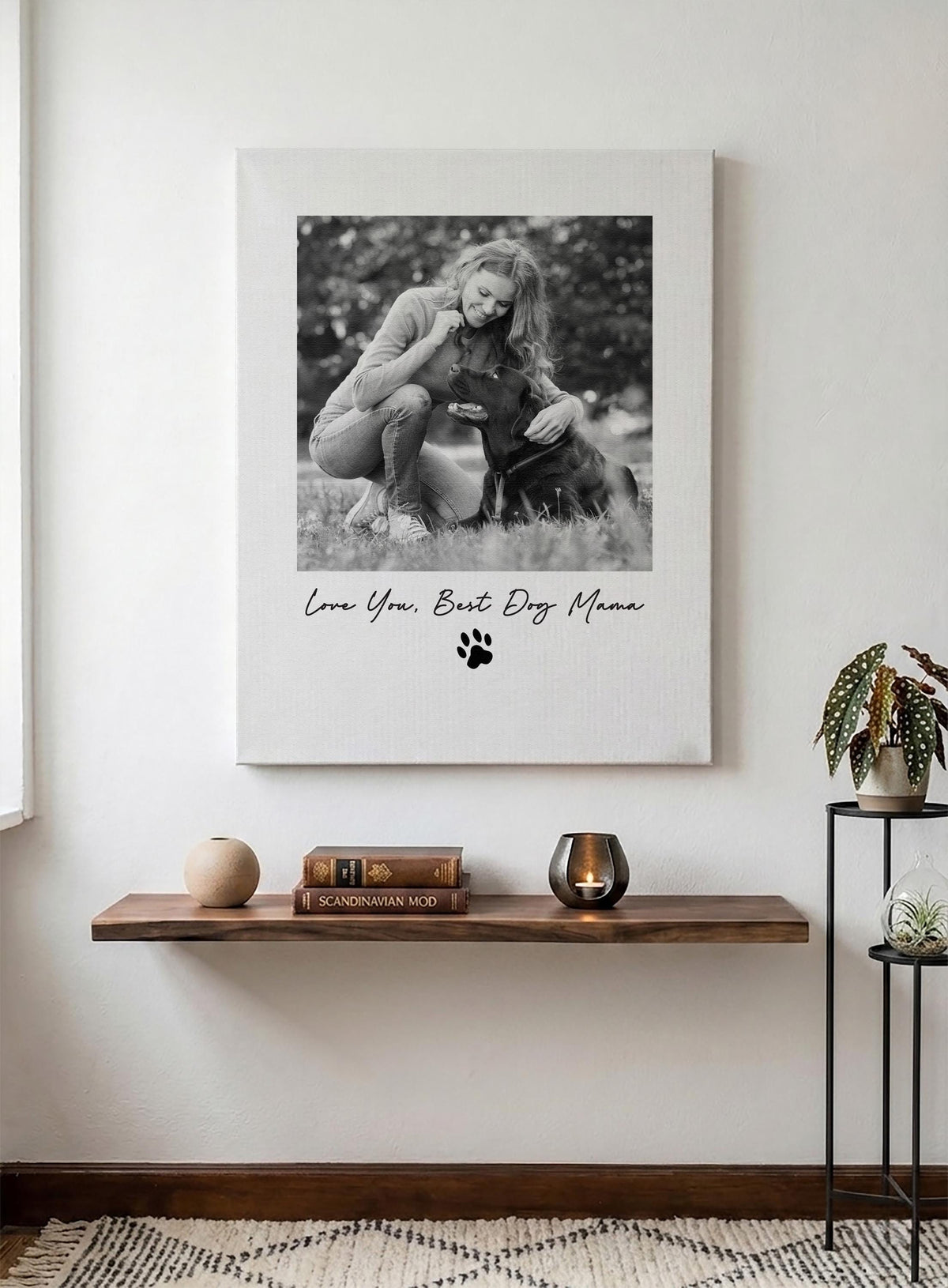 Custom Dog Photo Canvas Print, Love You Best Dog Mama Wall Art, Dogs Lovers Memorial Artwork, Personalized Pets Remembrance Gift