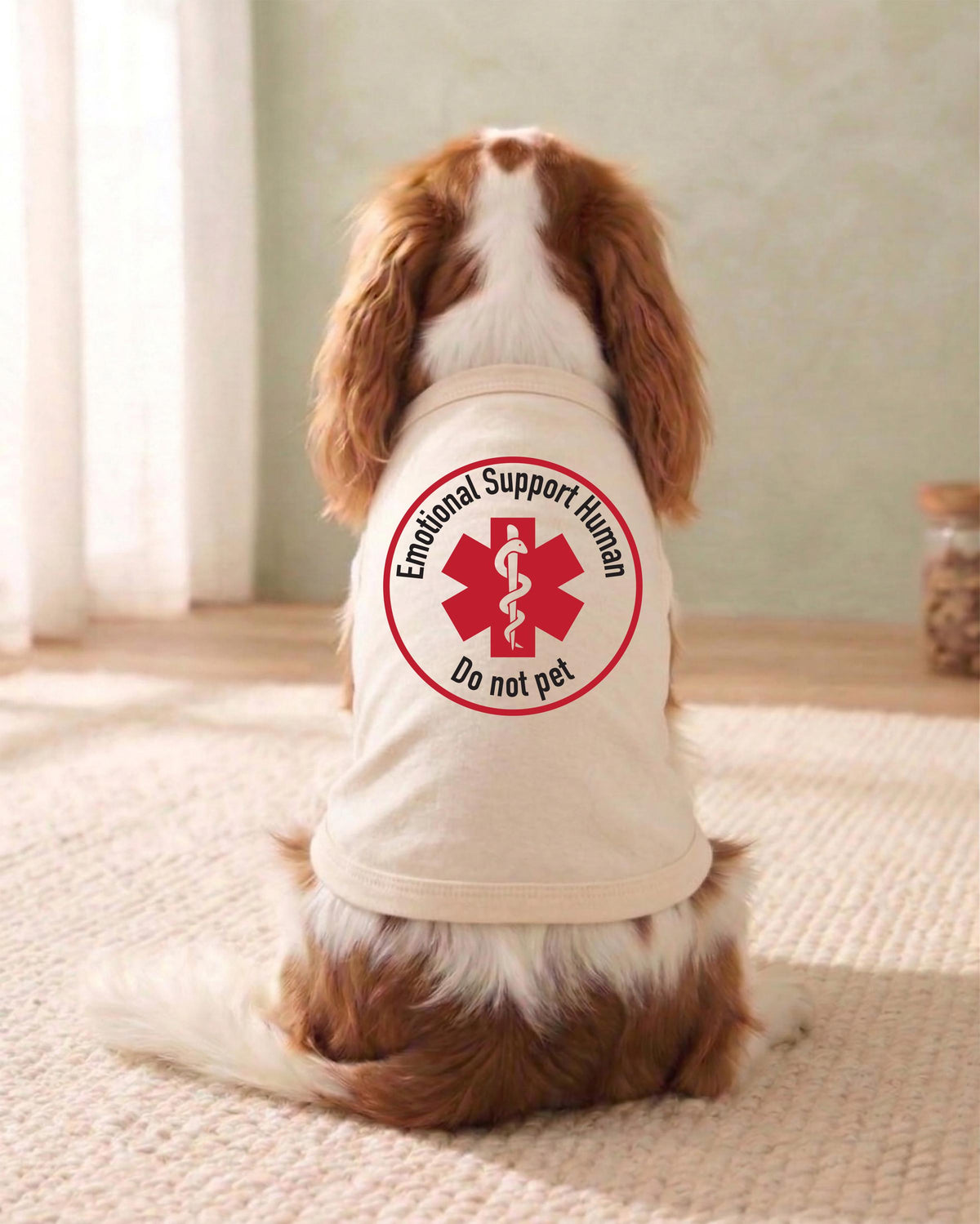 Emotional Support Human Dog Tank Top, Funny Do Not Pet Shirt, Cute Medical Symbol Puppy Clothes, Dogs Lover Gift
