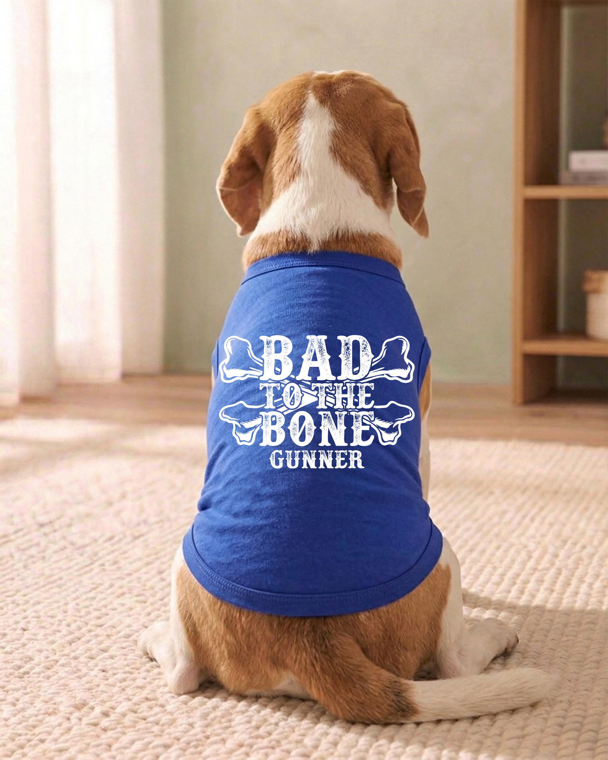 Personalized Bad to the Bone Dog Tank Top, Custom Name Pet Shirt, Cool Puppy Clothes, Distressed Style Dogs Lover Mom Gift