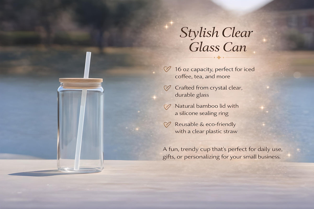Custom Matcha Glass Tumbler, Personalized Green Tea Can Glass