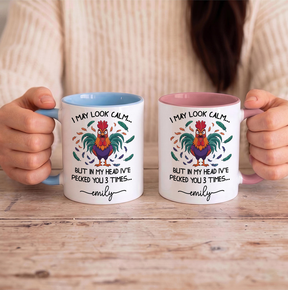 Personalized Funny Angry Rooster Ceramic Mug