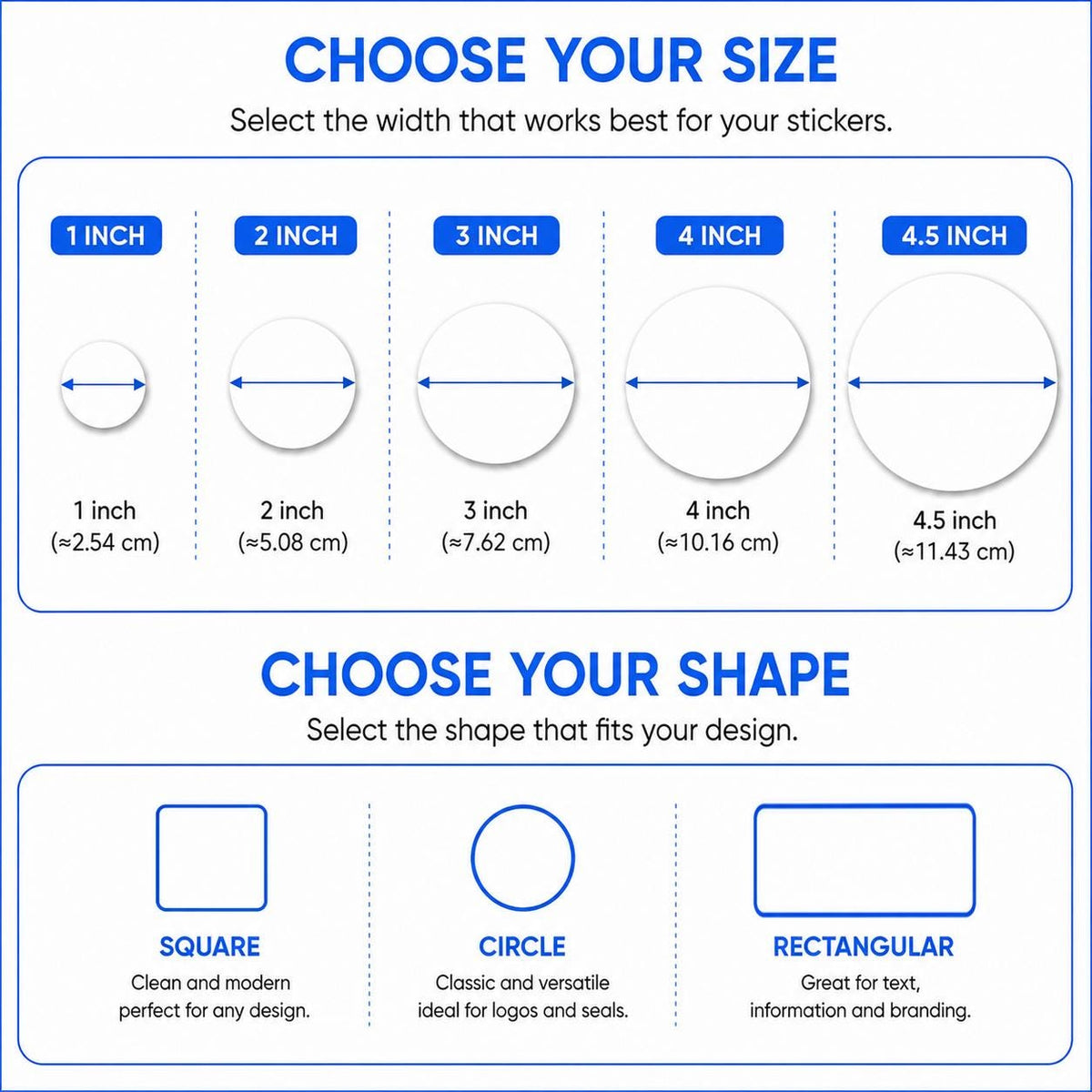 Custom Logo Stickers, Square Circle Rectangle Labels, Business Branding Stickers