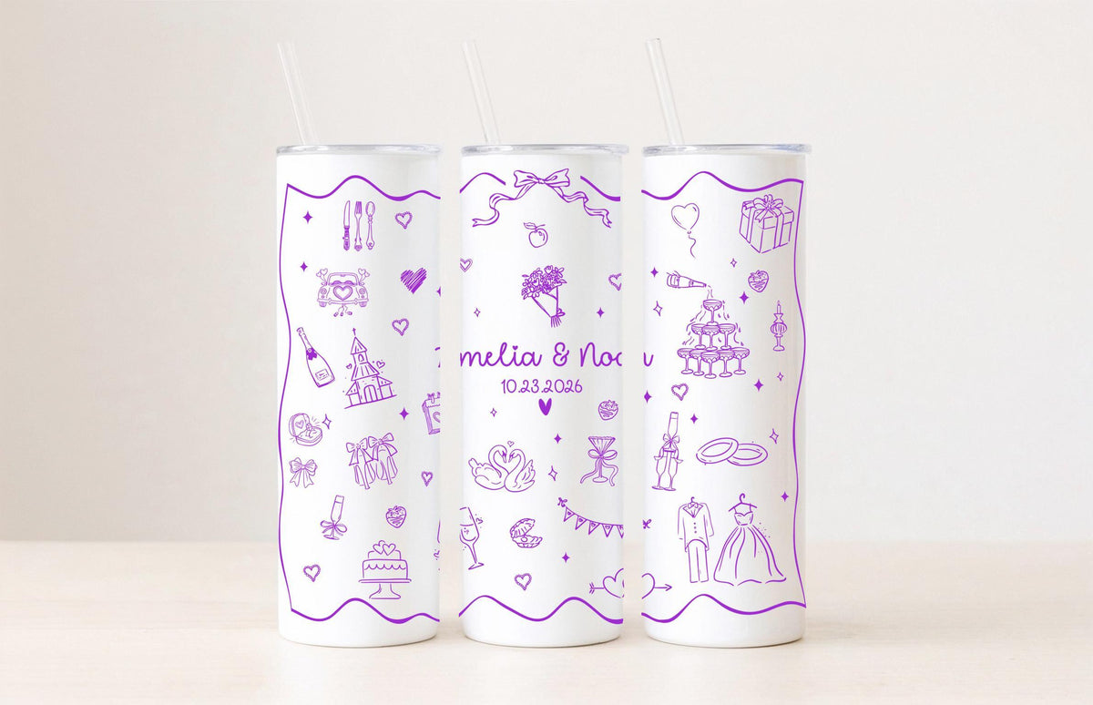Personalized Bride Tumbler, Custom Wedding Gift, Stainless Steel Name Tumbler