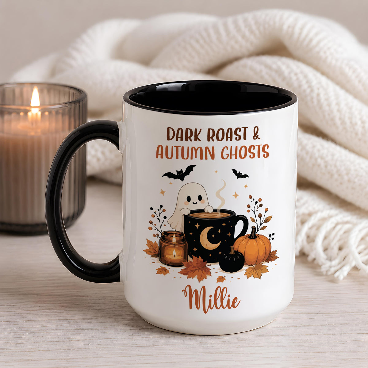 Personalized Pumpkin Season After Dark Coffee Mug, Custom Fall Pumpkin Spice Latte Cup