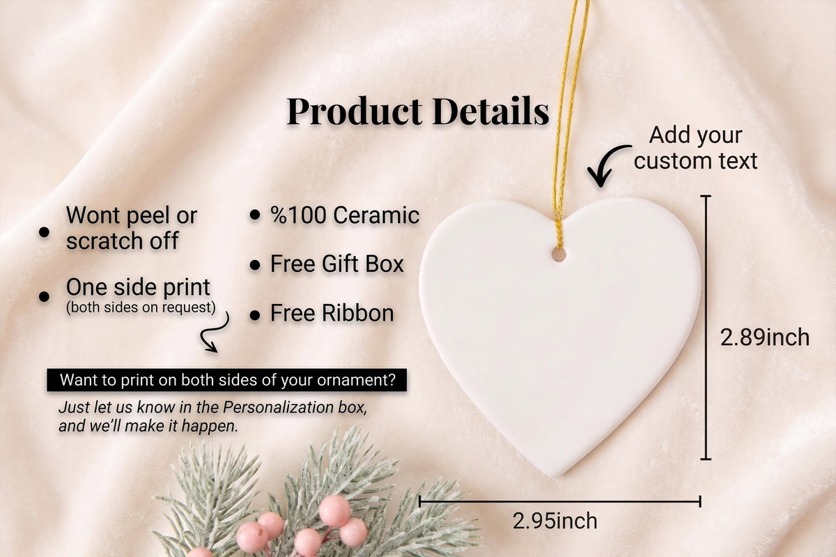 Custom Floral In Loving Memory Memorial Ornament, Loss of Loved One Keepsake, Sympathy Gift