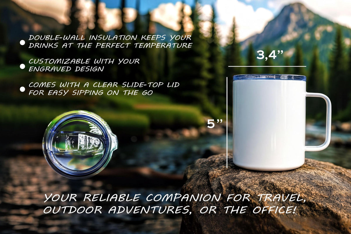 Personalized Camping Mug, Hiking Gifts, Outdoor Adventure Coffee Cup, RV Camper Accessory