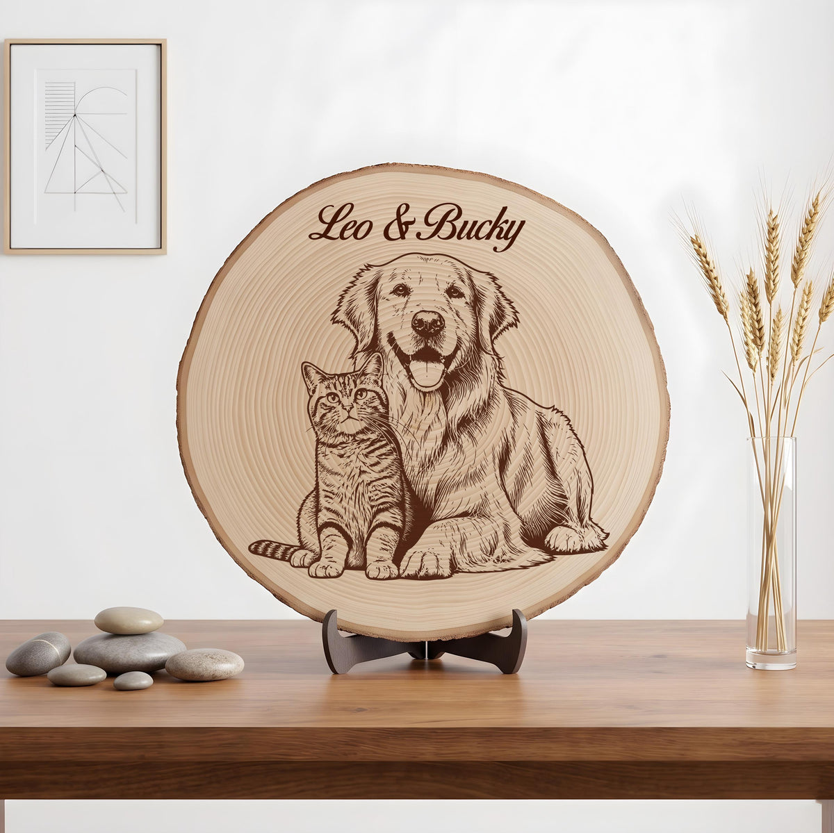 Custom Pet Photo Wood Sign, Color UV Print or Laser Engraved Pet Portrait Keepsake