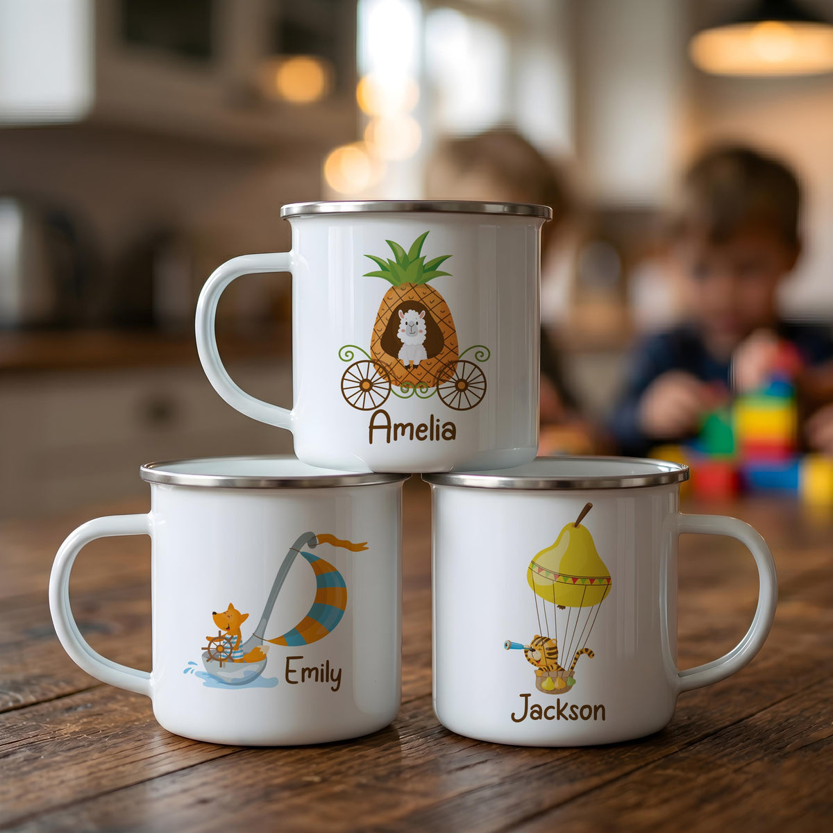 Personalized Kids Enamel Mug, Stainless Steel Camp Cup, Adventure Drinkware