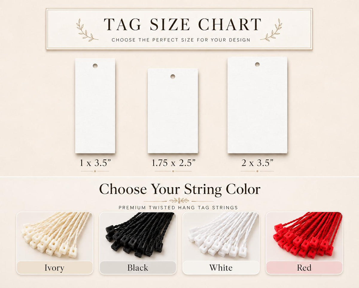 Gift Tags with String, Elegant Packaging Tags (Digital File)