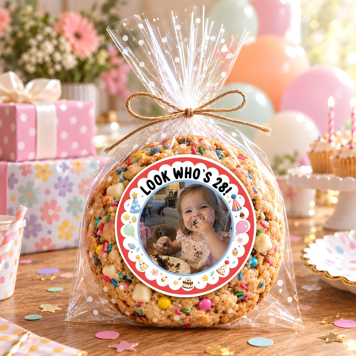 Look Who Is Turning Sticker, Custom Picture Tag, Personalized Face Sticker, Custom Birthday Gift Label