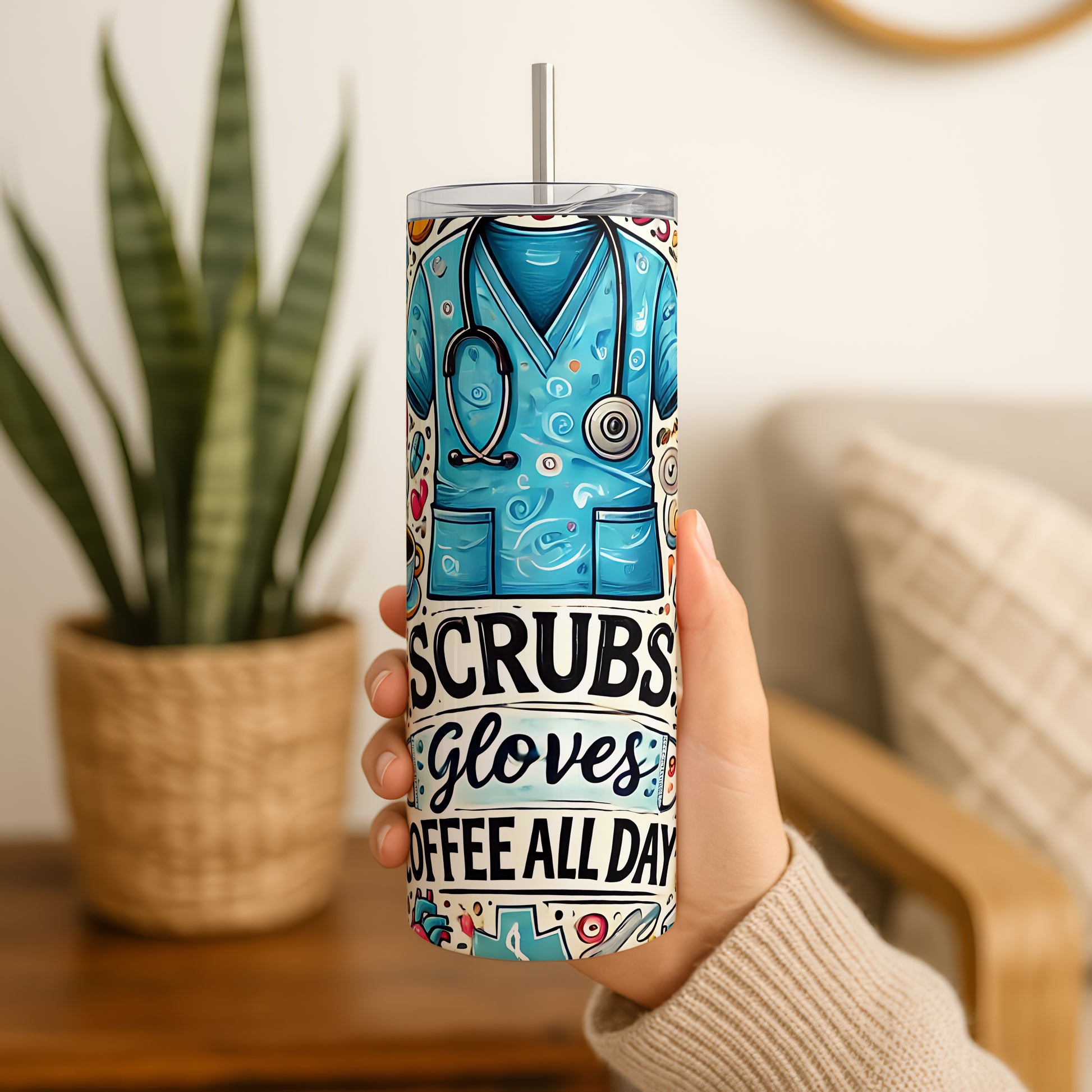 Doctor's Life - Scrubs, Coffee, Gloves Tumbler With Straw