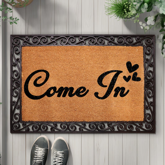 Stylish Heart Welcome Mat, Perfect Housewarming Gift, Outdoor Floor Mat.