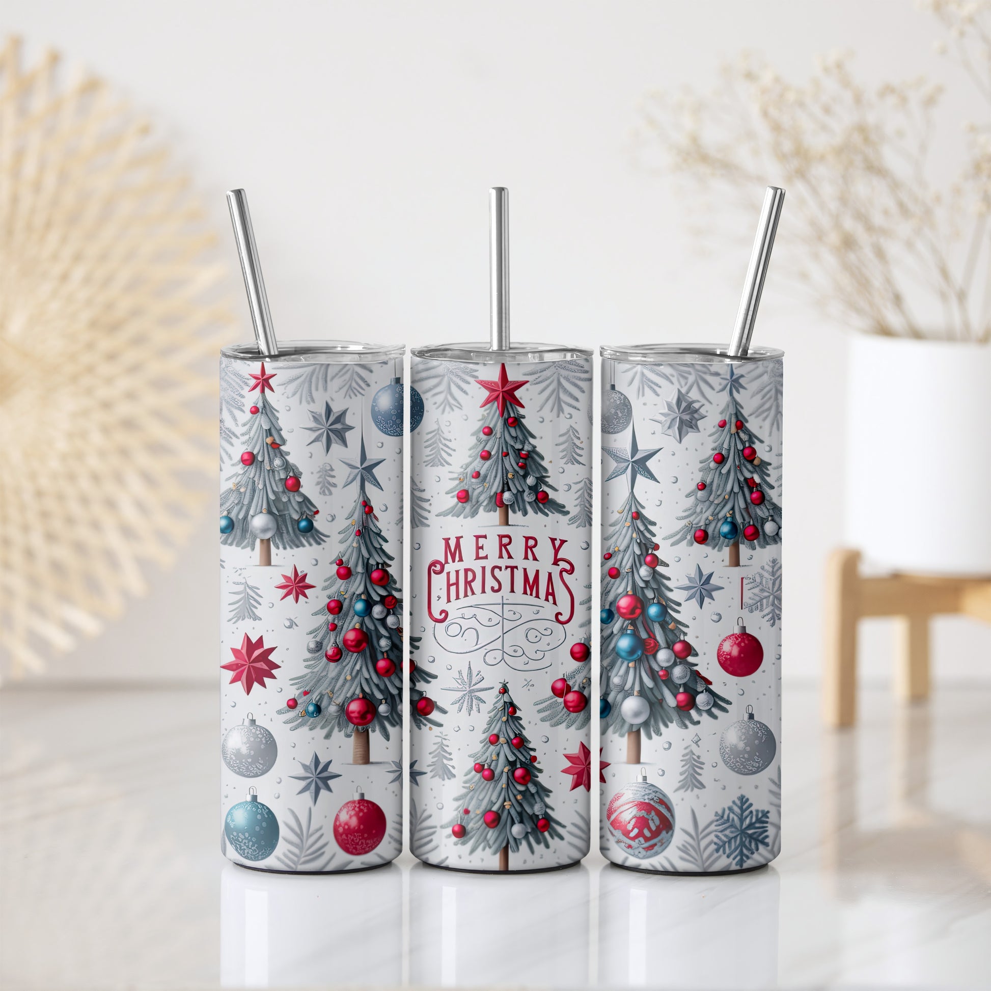 Christmas Celebration Insulated Tumbler, Holiday Stainless Steel Travel Tumbler