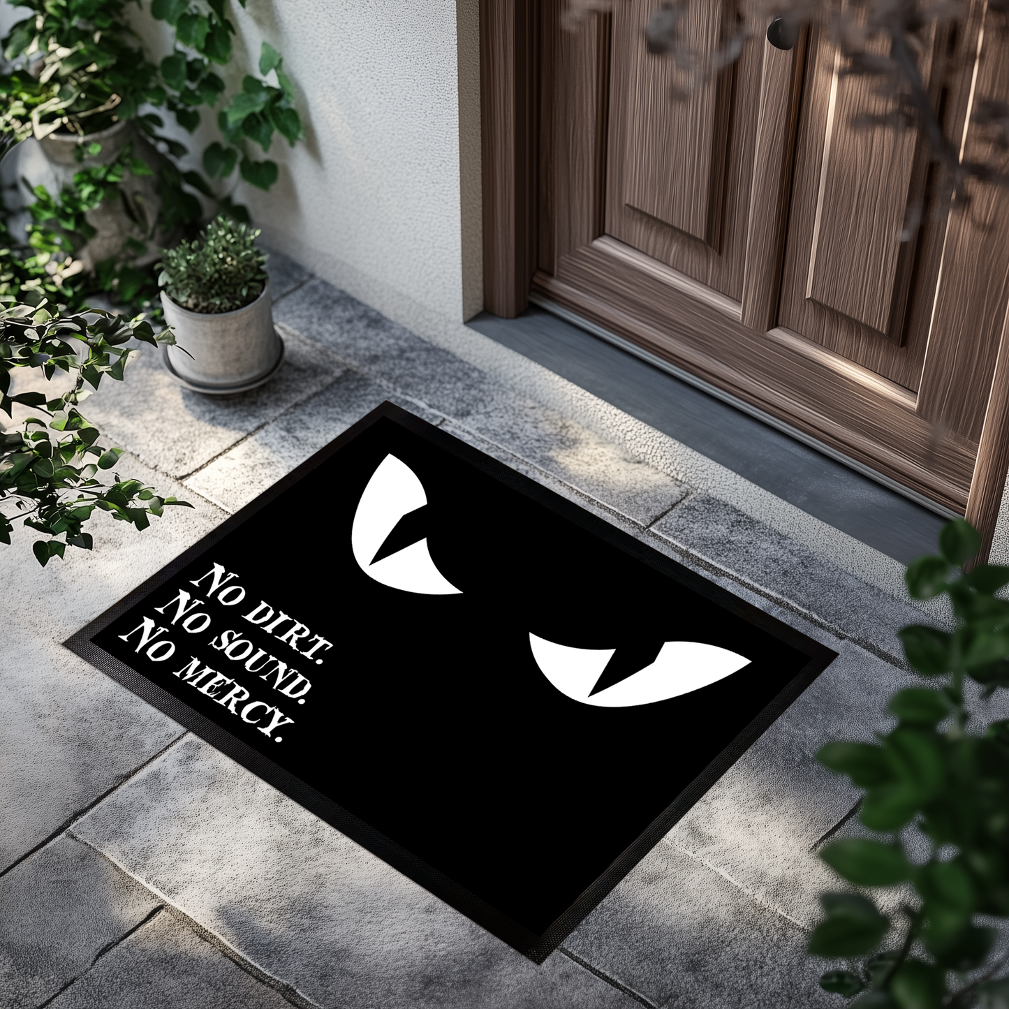 Vampire Eyes, Edgy Cat Eye Gothic Welcome Mat, Spooky Decor