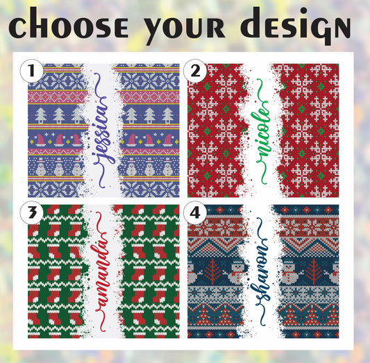 Design your knit pattern tumbler, the perfect holiday stocking stuffer!