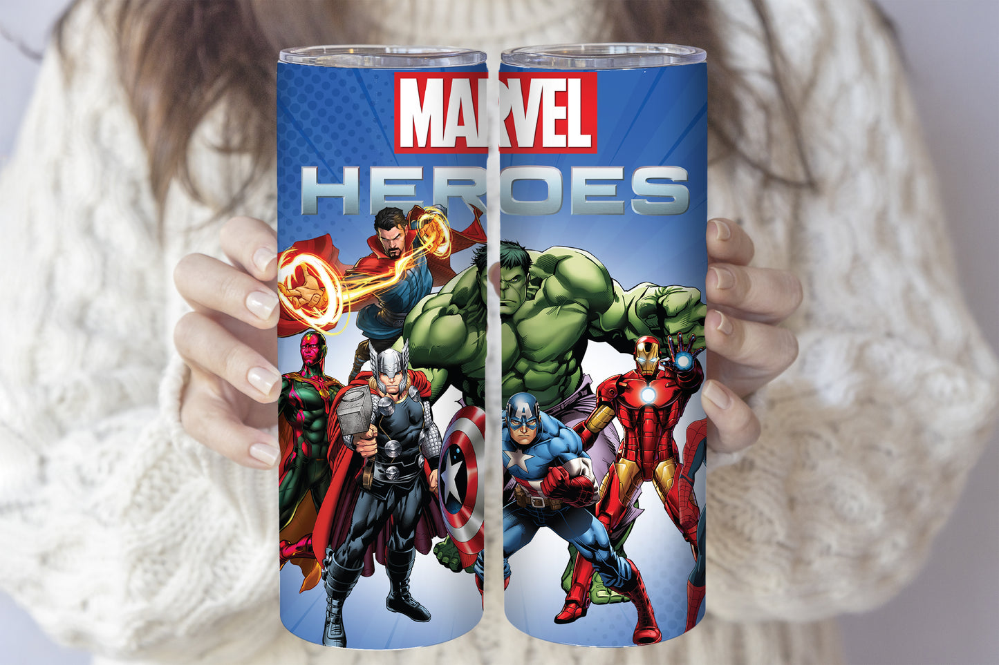 Super Hero Stainless Steel Tumbler, Kids' Water Bottle, Insulated Mug