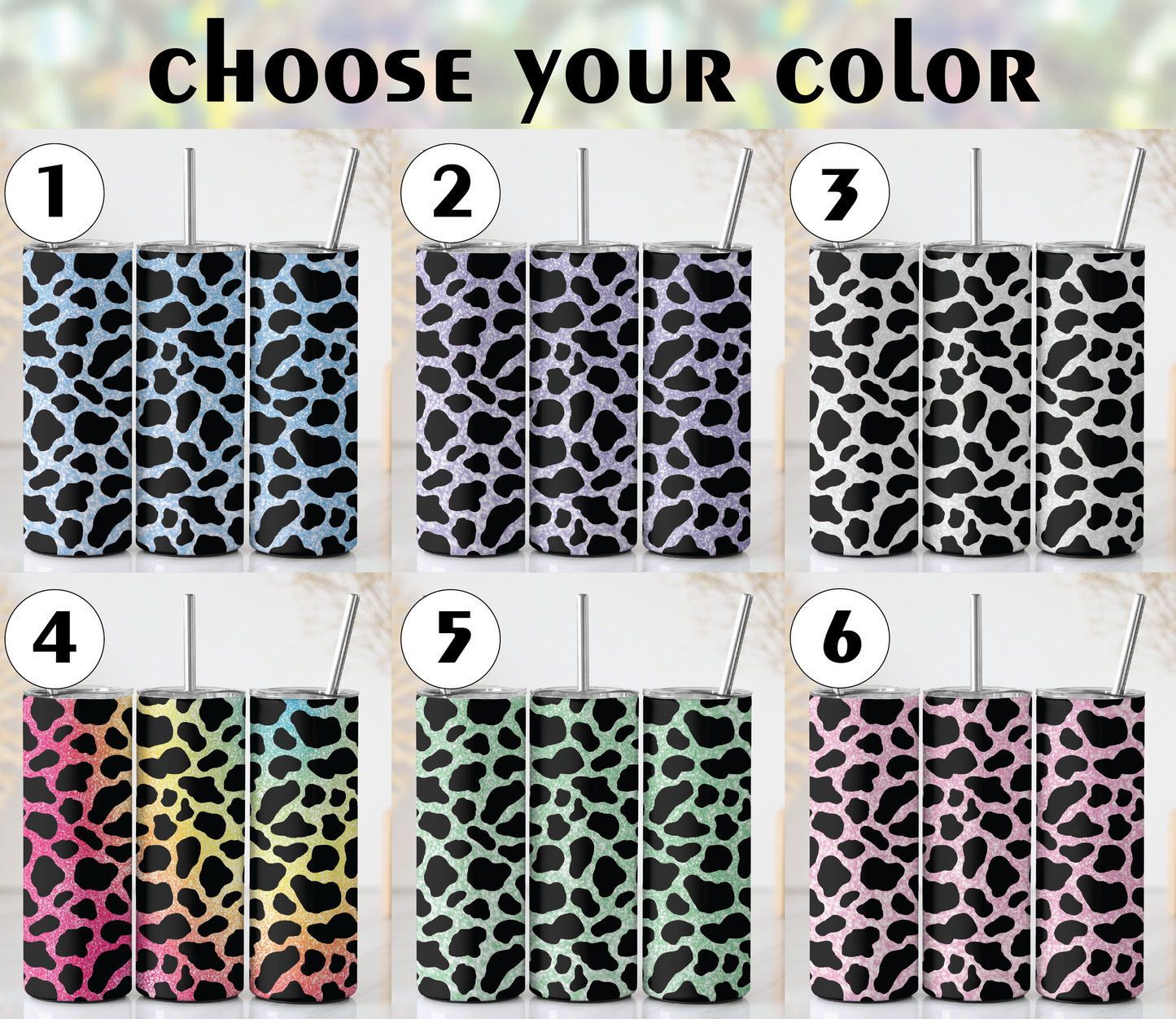 Custom Leopard Print Tumbler, Glitter Insulated Stainless Steel Cup