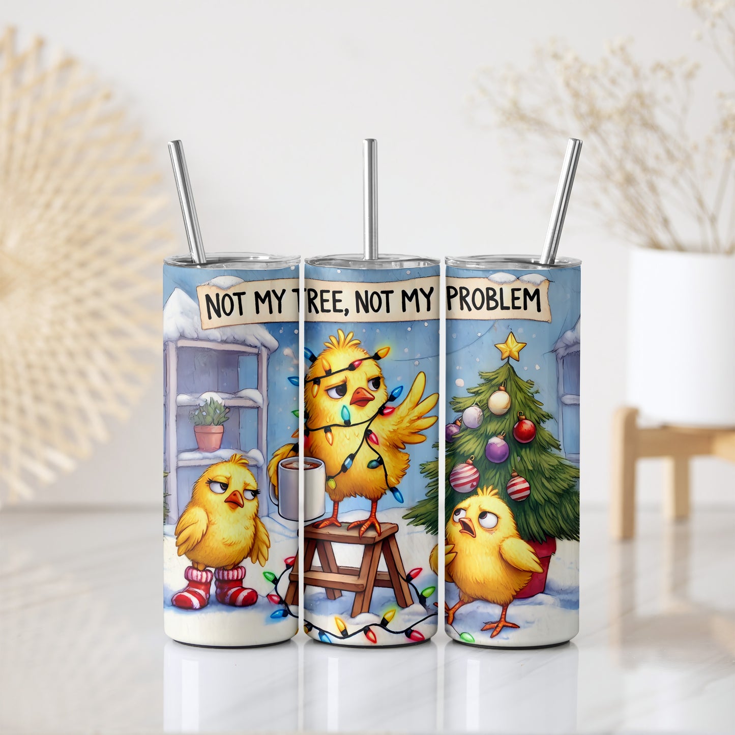 Sarcastic Christmas Chicks memes group, Insulated Tumbler, Funny Holiday Travel Gift.
