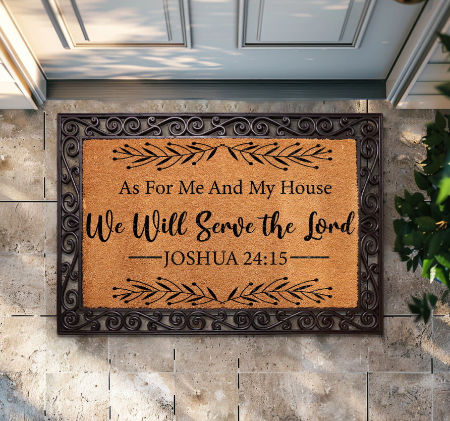 Religious Door Mat, Inspirational Entryway Rug, God Bless Home