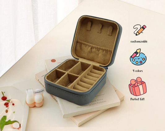 Custom Name Leather Jewelry Box - Ideal Bride & Bridesmaid Gift