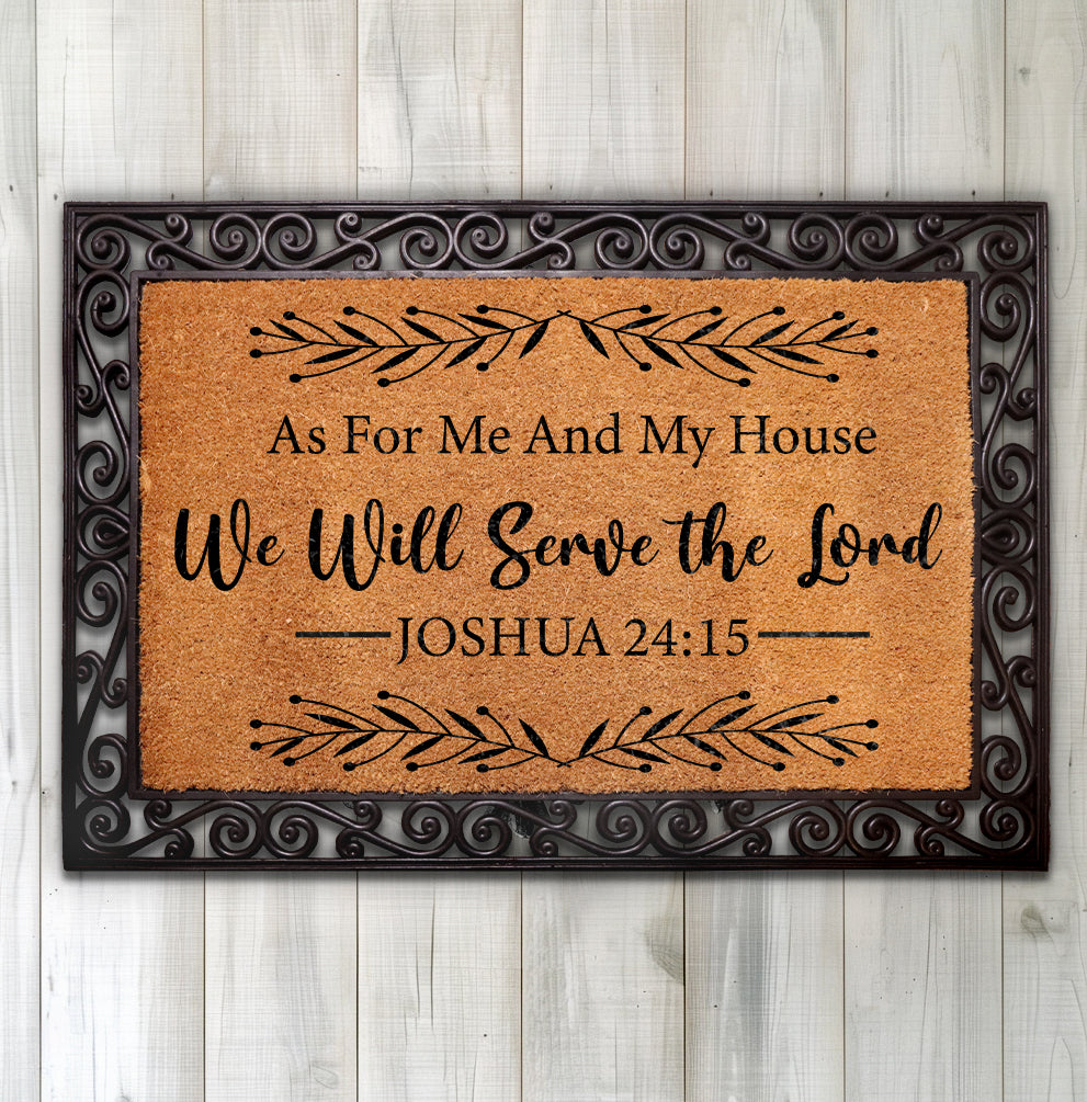 Religious Door Mat, Inspirational Entryway Rug, God Bless Home