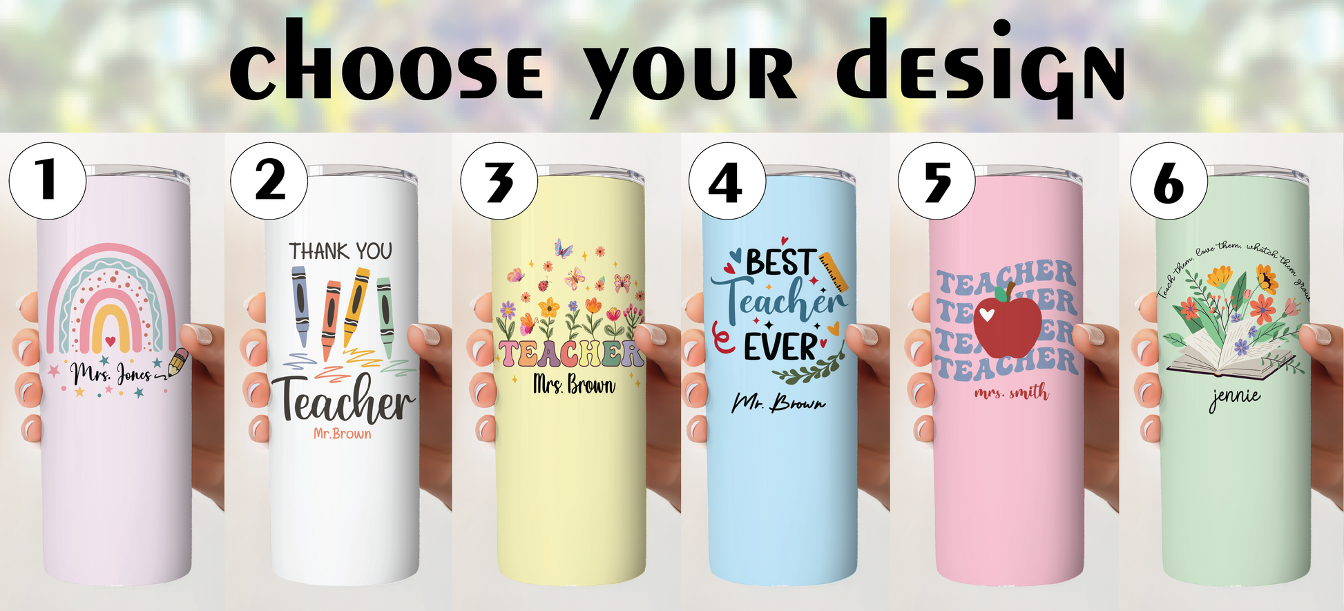 Personalized Stainless Steel Teacher Tumbler, Insulated Thank You Gift Bottle