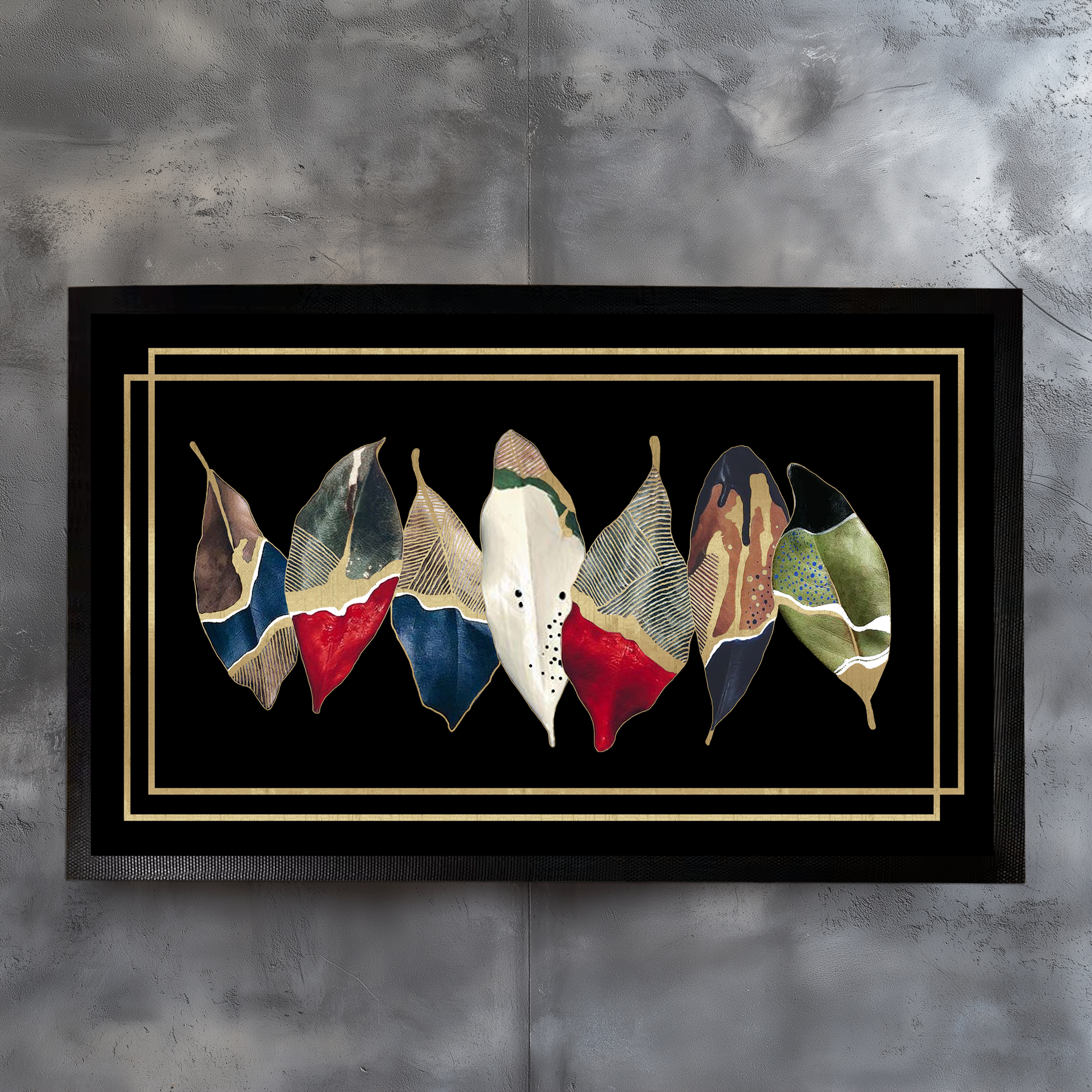 Modern Leaf Doormat: Artistic Entryway Rug, Elegant Indoor-Outdoor Decor Gift