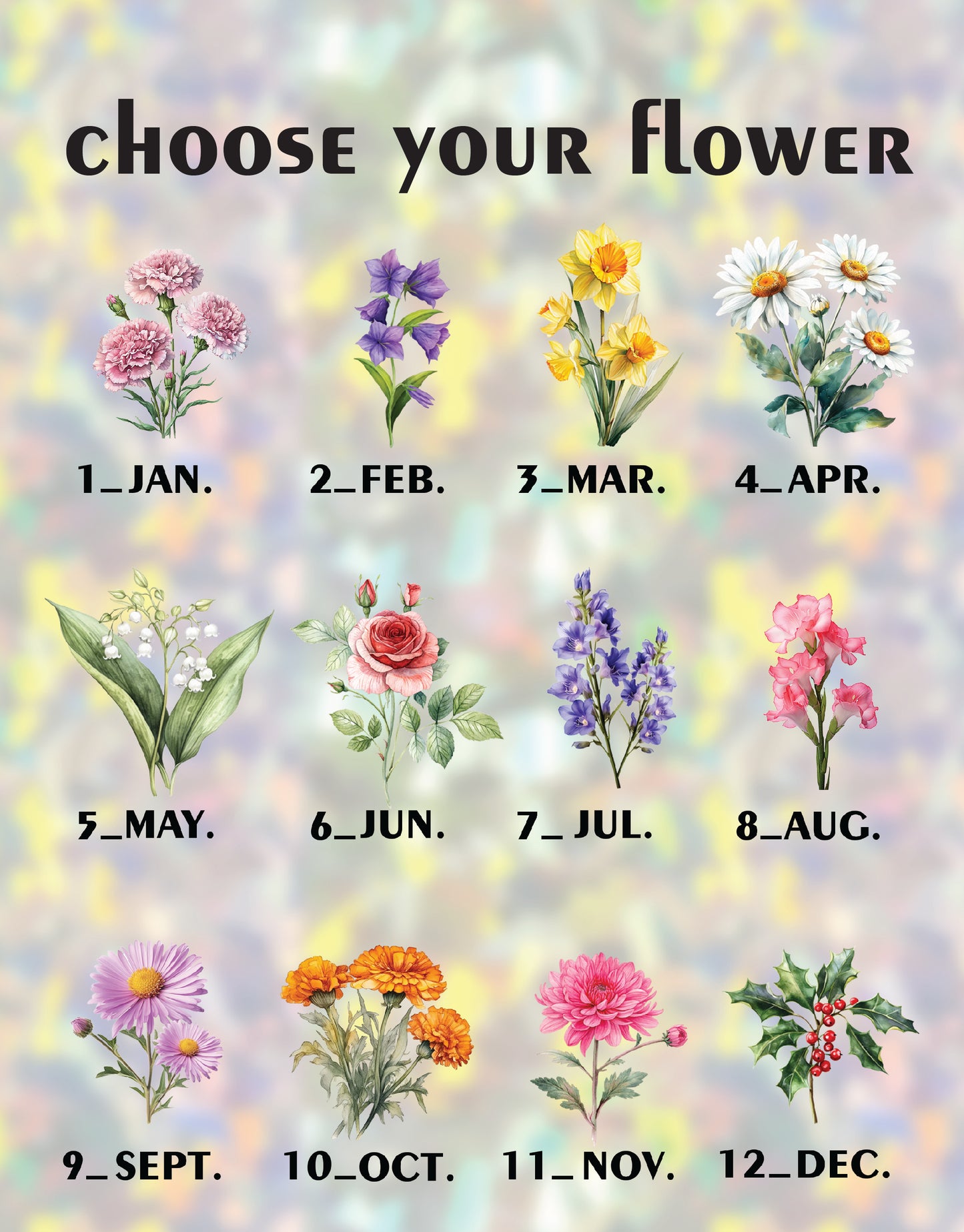 Custom Floral Tumbler, Personalized Drinkware with Rose, Orchid, Lavender, Daffodil